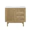 James Martin Vanities Laurent 36in Single Vanity, Light Natural Oak w/ 3 CM White Zeus Top 545-V36-LNO-3WZ - alternate 1
